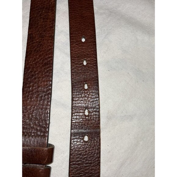 Mens Dockers Full Grain Leather Belt Brown W/Silver Buckle 36/90 Guatemala - Picture 2 of 6